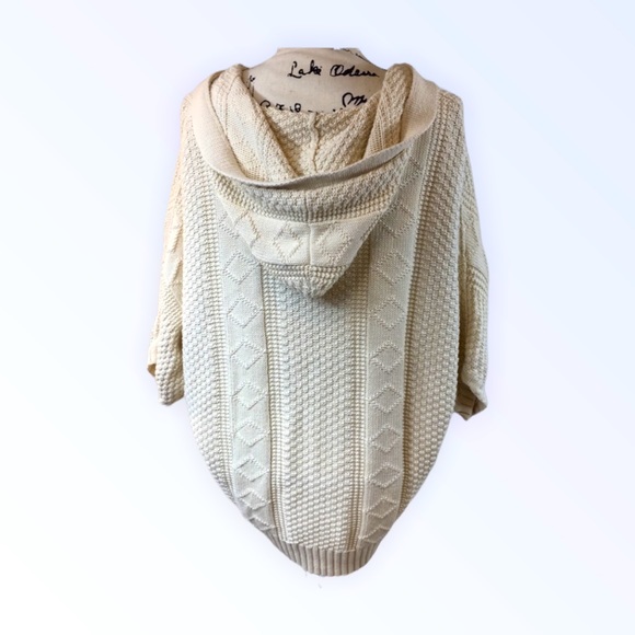 ✨ Free People Oversized Cable Sweater Hoody EUC - Picture 5 of 7